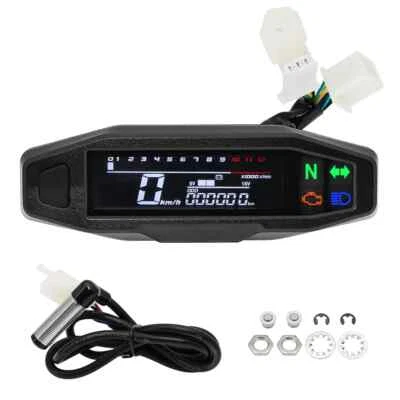 Motocicleta LCD Digital Odómetro Velocímetro Mini Tacómetro Tablero Instrumento Foto 1 de 4