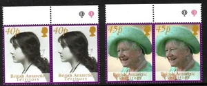 British Antarctic Territory 2002 HM Queen Mother Briefmarken, Paar, SG 344-345 U/M - Bild 1 von 1