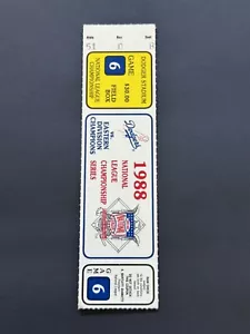 1988 NLCS GM 6 Los Angeles Dodgers New York Mets Ticket Stub David Cone Win - Picture 1 of 3