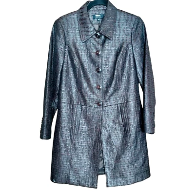 Tribal Women's Animal Print Mid-Length Button Up Lined Chocolate Brown Jacket 6  - Image 1 of 4