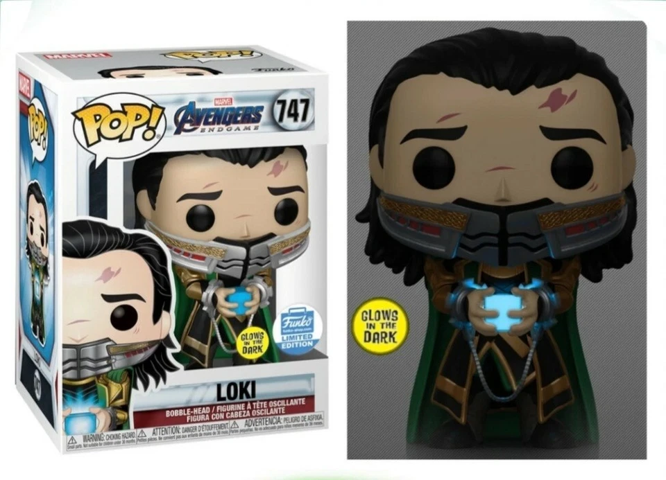 Loki GITD Avengers End Game Limited-Edition Funko Exclusive Bobble-Head  - Image 1 of 4