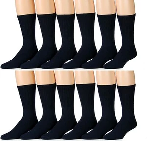 12 Pk Yacht&Smith Of Youth Girl Socks, Crew Socks, Girls Athletic Socks, Black - Picture 1 of 1