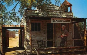 FRONTIER CITY USA Marshal's Office Route 66 Oklahoma City Cowboy c1960s Postcard - Picture 1 of 1