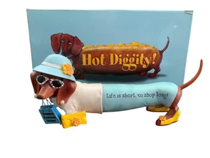 DACKEL "LIFE IS SHORT GO SHOP LONG", WEINER MIT SONNENBRILLE HUND MIT BOX 2006 - Bild 1 von 7