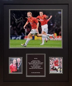 FOTO ENMARCADA FIRMADA POR PAUL SCHOLES MANCHESTER UNITED CHAMPIONS LEAGUE VER PRUEBA - Imagen 1 de 3