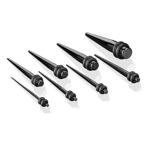 Titan Dehnstab Expander Dehnstift Ohr stab Piercing Schwarz 1,6mm - 8mm oder Set - Imagen 1 de 13