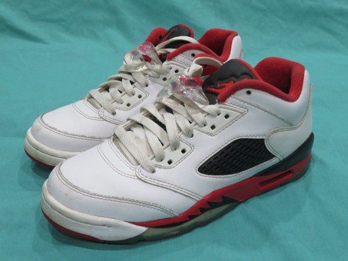 Nike Air Jordan Retro 5 V scarpe rosso fuoco basso 4 5Y 4 5 (donna 6) 314338 101