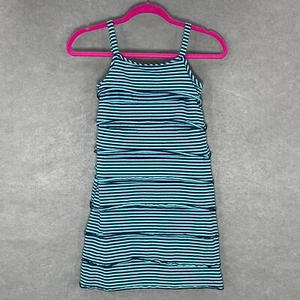 Hanna Andersson Tank Twirl Dress 140 (10) Blue Striped Tiered Stretch Whimsical - Picture 1 of 13