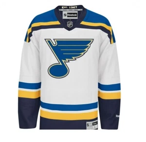 Reebok Boys' St. Louis Blues V-Neck Full Sleeve Jersey, White/Blue, Large/XL - Picture 1 of 9