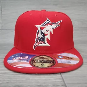 Florida Marlins 4th of July Mütze Größe 8 Hergestellt in den USA 59Fifty New Era On-Field Cap - Bild 1 von 8
