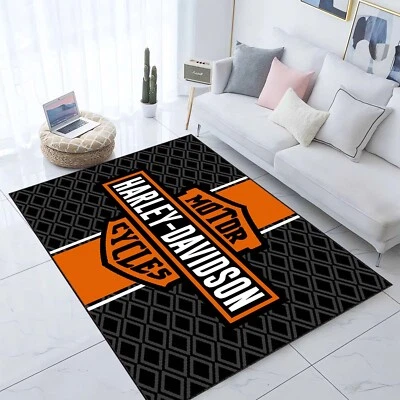 Garage Decor Rug With Motorcycle Vibes Biker Style Carpet For Cool Interiors - Image 1 of 4