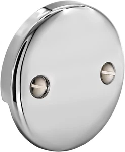U2693-PK Overflow Plate 2 Hole Tub Drain, Chrome - Picture 1 of 3