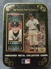 AVON MICKEY MANTLE EMBOSSED METAL COLLECTOR BASEBALL CARDS IN DECORATIVE TIN
