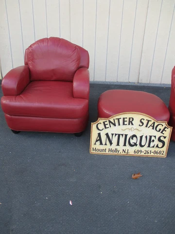63853 ETHAN ALLEN Bergere Chair with Ottoman Stool Cover