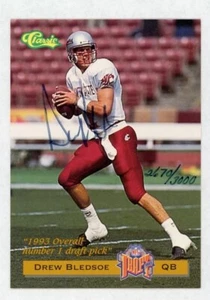 1993 Classic Draft Picks Stars Drew Bledsoe Auto /3000 Rookie RC 1st Overall - Picture 1 of 2