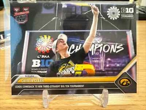 2024 Topps Bowman U Now #64 Caitlin Clark Wins 3rd Straight Big 10 Title IN HAND - Picture 1 of 2