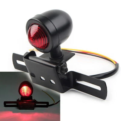 LED License Plate Holder Brake Tail Light For Chopper Bobber Cafe Racer Softail - Image 1 of 4