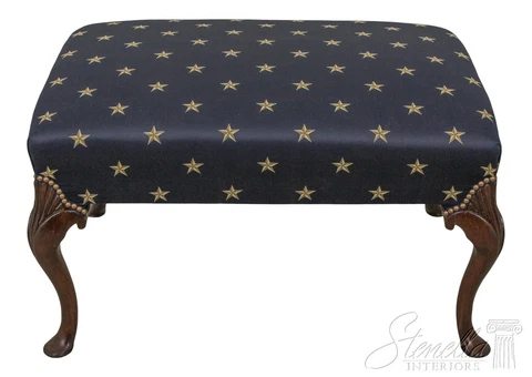 L59805EC: HICKORY CHAIR CO Queen Anne Mahogany Ottoman Cover