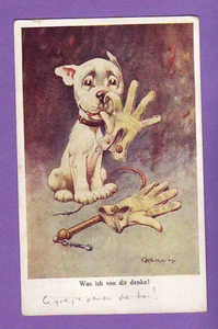 HUND Bonzo Bullterrier von George E. Studdy VINTAGE Postkarte 1384 - Bild 1 von 2