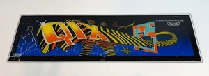 RARA insegna tendone arcade vetro temperato QIX Taito originale 1981 22,5"x7" HTF - Foto 1 di 10