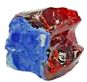 Vidrio artístico translúcido rojo rubí escoria cristalina y azul cobalto 2# - Imagen 1 de 9