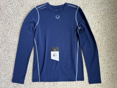 New Evoshield Pro Team Winter Ball Long-Sleeve Top, Navy, Youth Large - Image 1 of 3