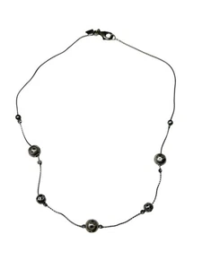 SILPADA oxidierte gehämmerte Perlen Sterlingsilber 925 Kette Halskette 16 Zoll - Bild 1 von 6