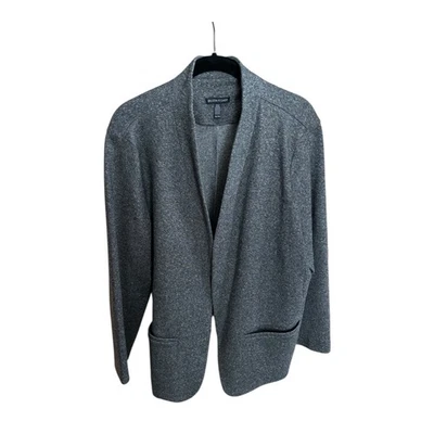 Chaqueta cárdigan abierta gris jaspeado Eileen Fisher XL/TG algodón orgánico mezcla lino Foto 1 de 4