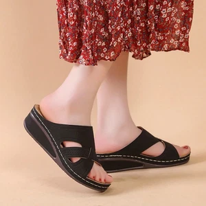 Women Orthopedic Mules Sandals Summer Slippers Comfy Open Toe Flat Shoes - Picture 1 of 26