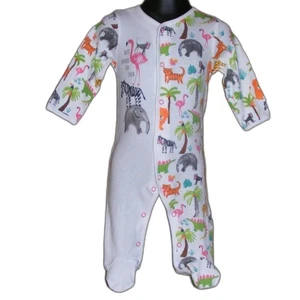 MINOTI BABY Footie Sleeper, 3-6m, Zoo animals Snap - Picture 1 of 6