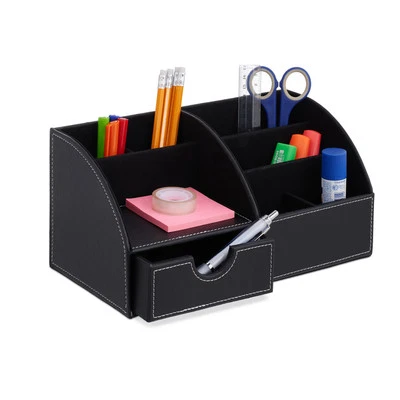 Schreibtisch Organizer Stifte Tisch Organizer schwarz Stiftehalter Büro Ordnung  - Bild 1 von 4
