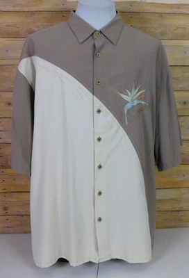 Camisa Hawaiana Bamboo Cay Para Hombres 3XL Bordada Aves del Paraíso Floral Foto 1 de 4