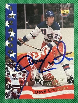 1995 Dave Christian Signature Rookies Miracle On Ice Auto Signed #6 NM - Image 1 of 4