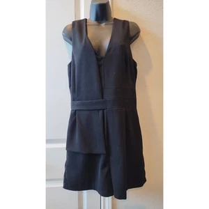 GB Black wrap shorts jumpsuit V-neck sleeveless Romper size (L) - Picture 1 of 14