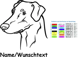 Hunde Aufkleber Autoaufkleber Dobermann Motiv H55+Ihr TEXT - Bild 1 von 3