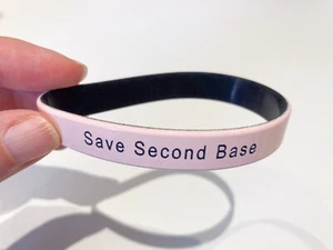 Pulsera Concientización sobre el Cáncer Pulsera Rosa "Ahorra Segunda Base" - VENTA DE MUESTRA 314 - Imagen 1 de 3