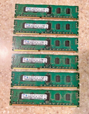6x SAMSUNG 2GB 1Rx8 PC3L-10600R-09-10-A1-D2 Desktop RAM Memory M393B5773CH0-YH9 - Image 1 of 3