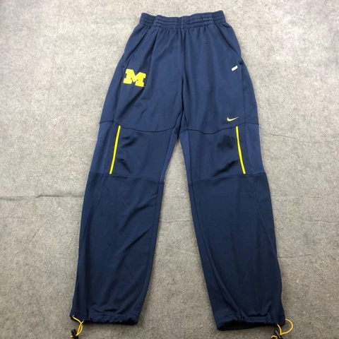 Michigan Wolverine Sweatpants Mens XS Blue Yellow Embroidered Logo Team Issued * Cover