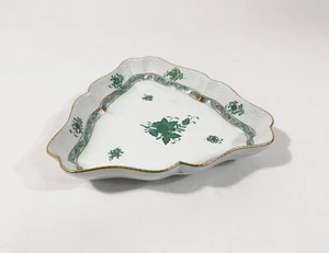 Herend Chinese Bouquet Green Triangle Dish Bowl 24,5 cm 9,6 inch - Picture 1 of 7