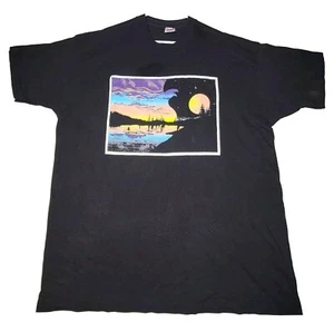 Vtg All Stars Tribal Native American Eagle Graphic Men Black T Shirt X Large USA - Picture 1 of 10