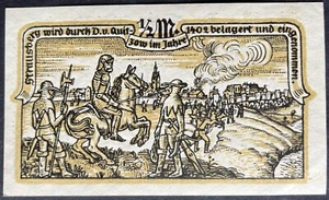 1/2 Mark Strausberg 1921 Serienschein Gutschein Notgeld #15.05.d* - Bild 1 von 2
