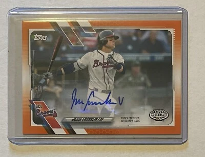 2021 Topps Pro Debut Jesse Franklin V Orange Auto 16/25 Atlanta Braves RC PD-131 - Image 1 of 2