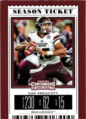 2019 Panini Contenders Draft Season Ticket #25 Dak Prescott NrMt Free Shipping - Image 1 of 2