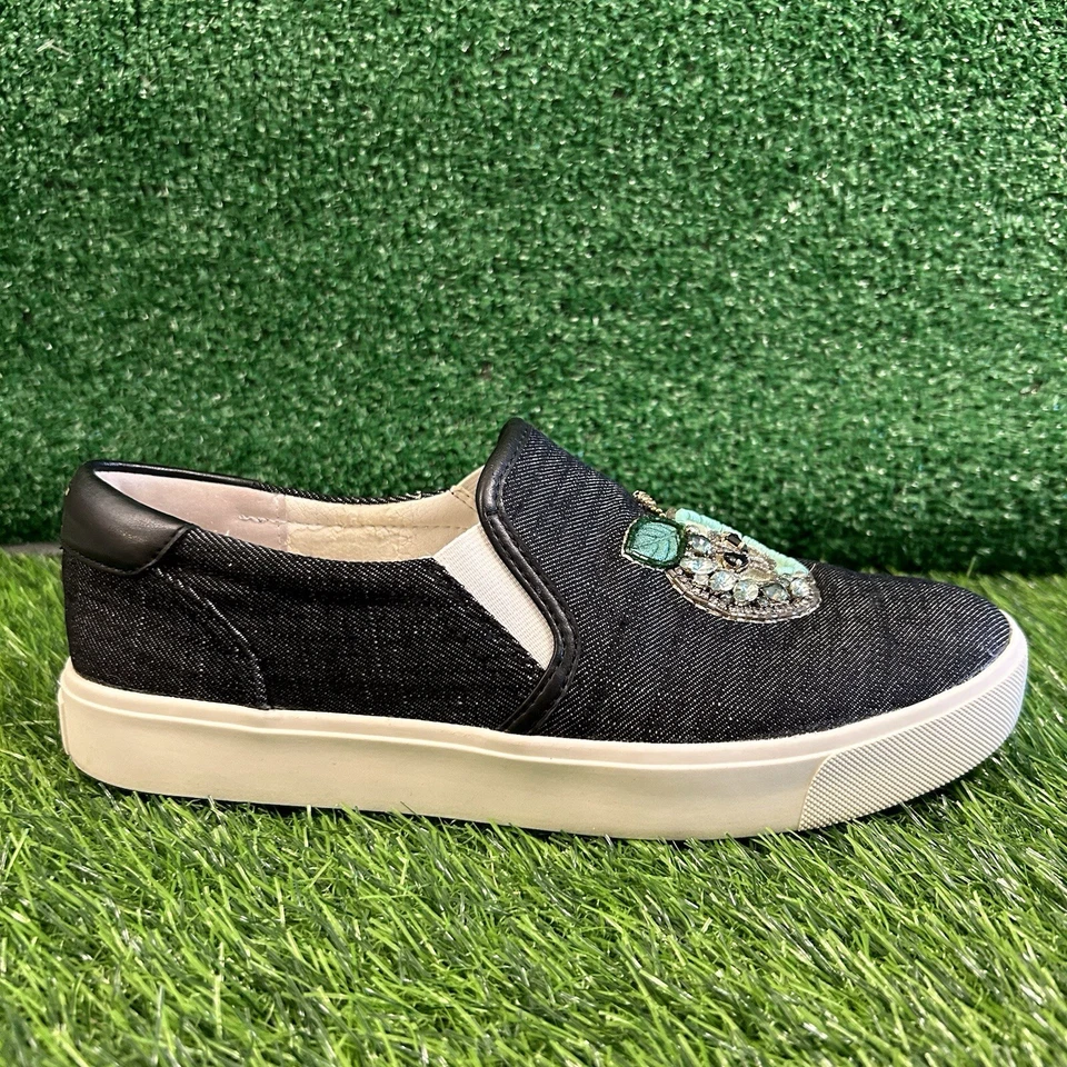 Sam Edelman Evelina Womens 8 M Black Shoes Sneaker Apple Pear Studded Embroidery - Image 1 of 4