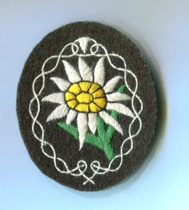 WW2 German Mountain Troops Enlisted Sleeve Patch White & Green on dark green - Picture 1 of 1