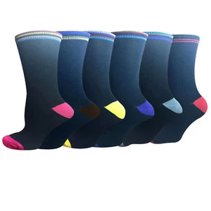 Men’s Cotton Rich Ribbon Solid Pattern Socks Size 10-13 3,6 & 12 Packs - Picture 1 of 4