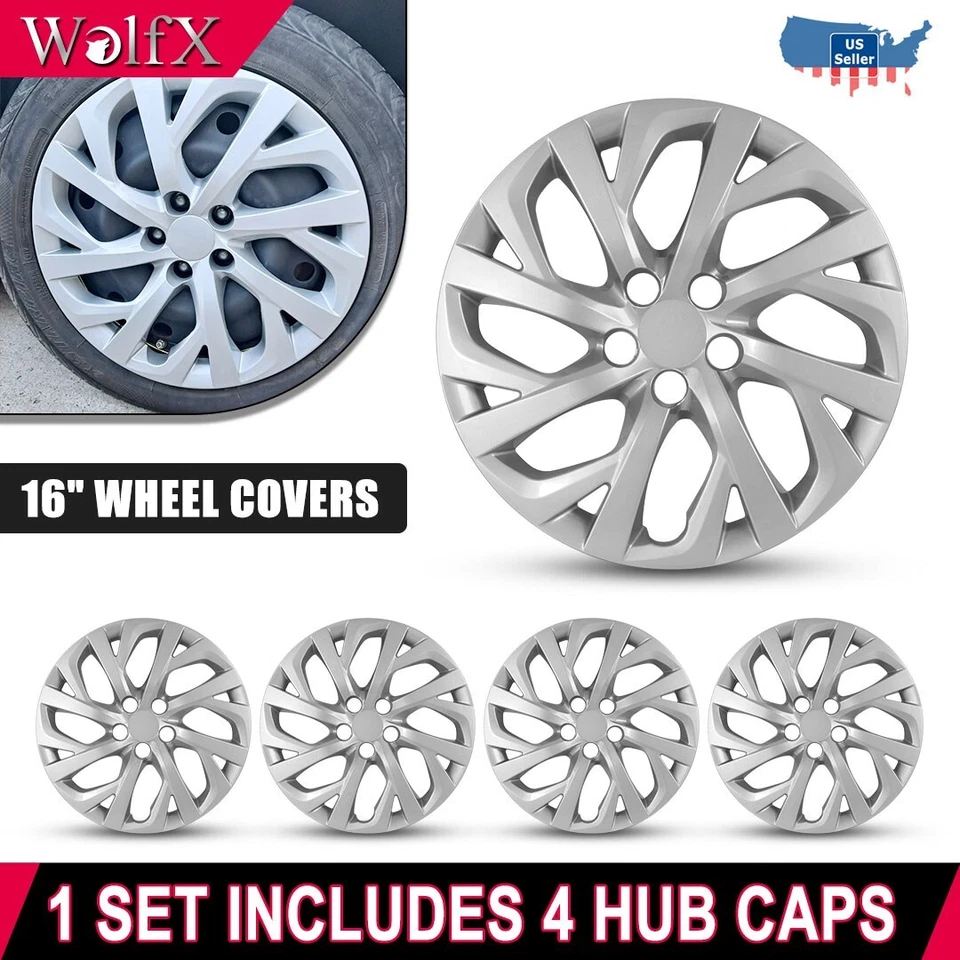 Cubiertas de rueda de 16 pulgadas tapacubos a presión de llanta completa para Toyota Corolla 2014-2016 4 piezas Foto 1 de 4