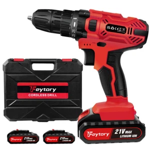 Feytory Cordless Drill 21V Electric Screwdriver Combi Driver Battery & 29pc Kit - Picture 1 of 19