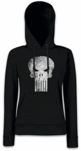 PUNISHER SKULL Damen Hoodie Kapuzenpullover Symbol Frank Castle Sign Schädel - Picture 1 of 1