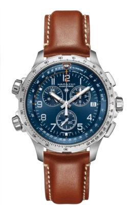 Nuevo reloj para hombre Hamilton caqui aviación X-wind GMT cronógrafo esfera azul H77922541 Foto 1 de 4